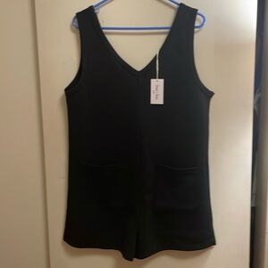 Black sleeveless romper